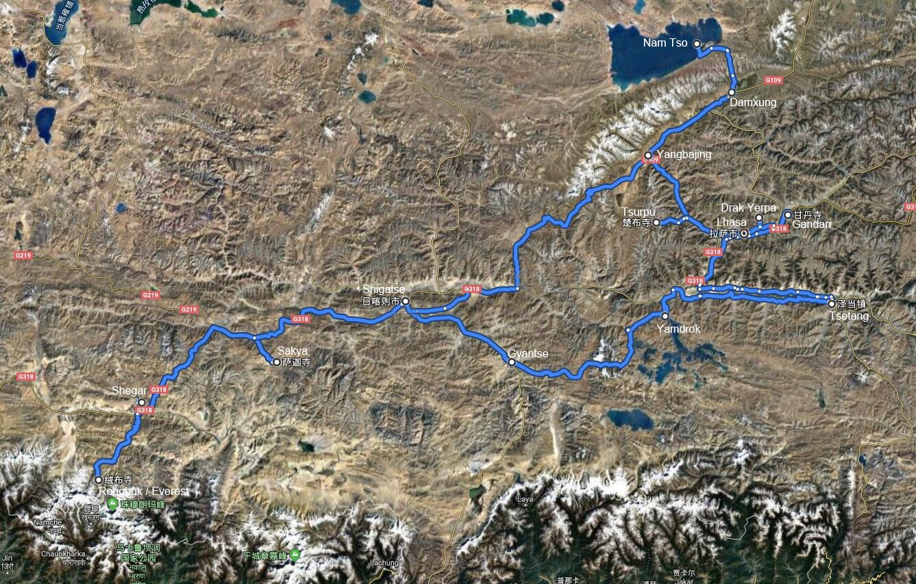 Viaggio dell'Esplorazione dal Tibet Centrale all'Everest